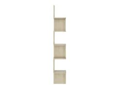Estantería esquina pared madera roble ahumado 20x20x127,5 cm ES38819