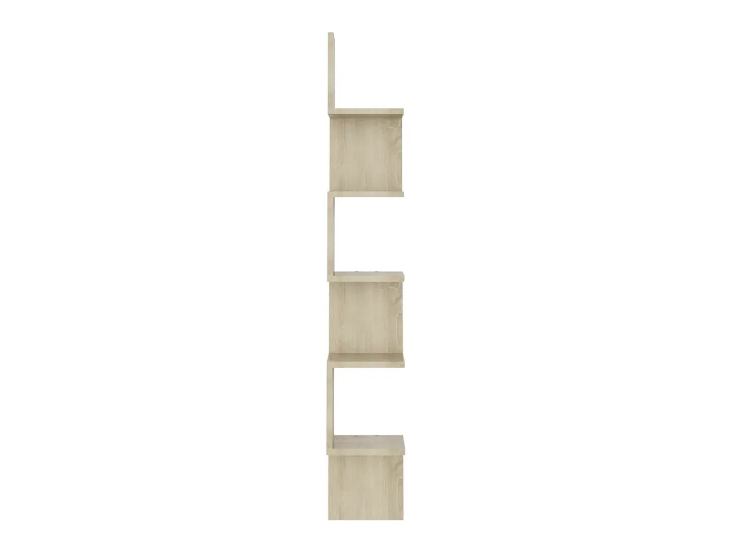Estantería esquina pared madera roble ahumado 20x20x127,5 cm ES38819