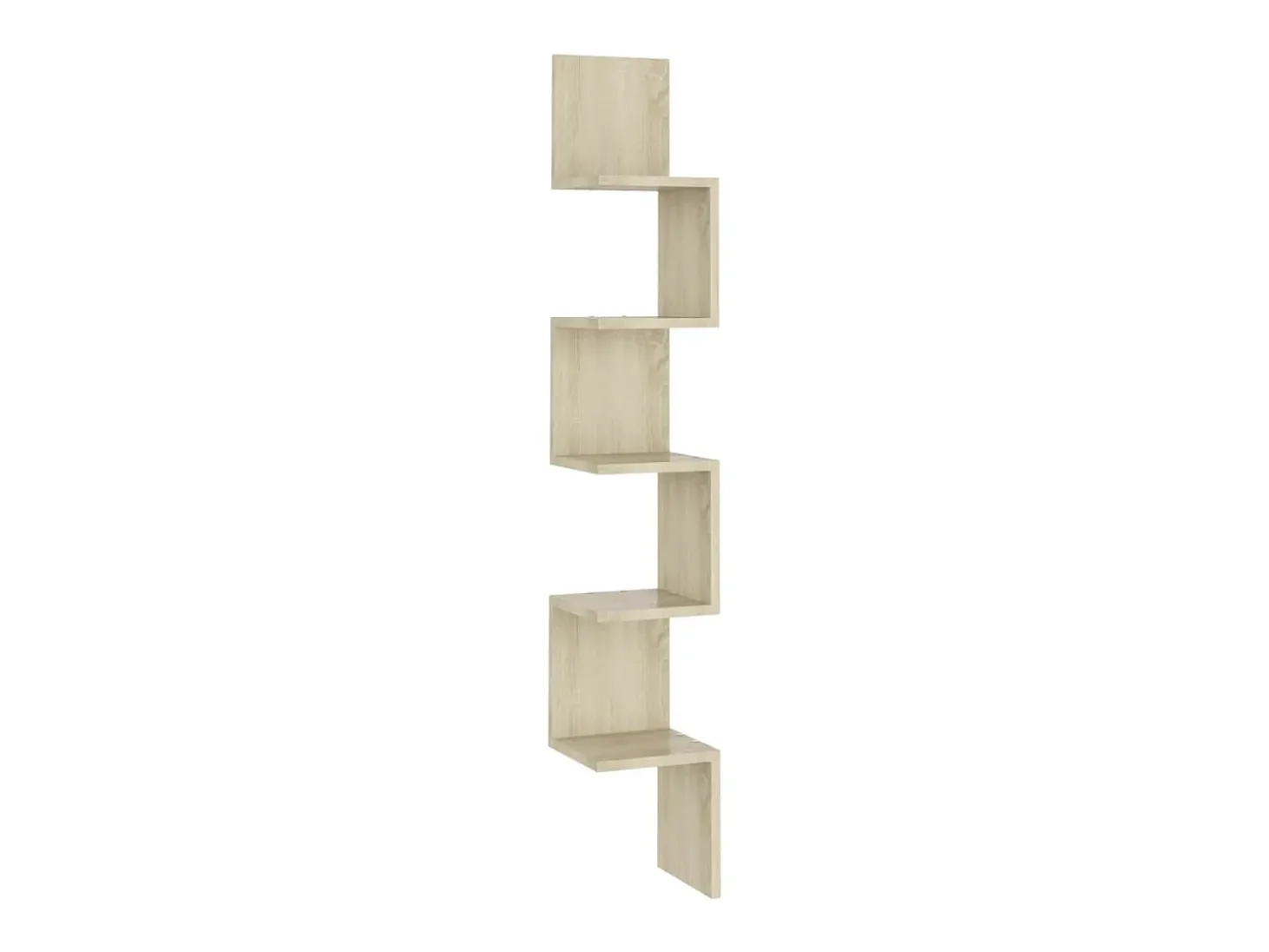 Estantería esquina pared madera roble ahumado 20x20x127,5 cm ES38819