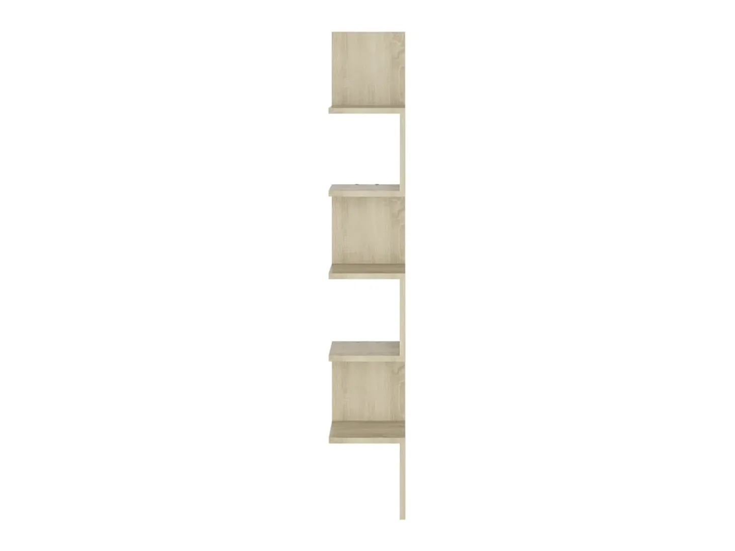 Estantería esquina pared madera roble ahumado 20x20x127,5 cm ES38819