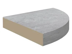 Estantería esquinera de pared de hormigón gris 25x25x3,8 cm MDF