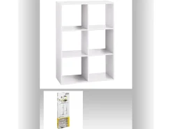 Estantería Five 6 compartimentos blanco 100,5x67,5x32 cm