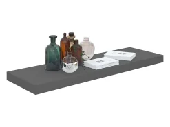 Estantería flotante de pared 4 piezas Gris Brillo 80x23,5x3,8 cm MDF