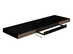 Estantería flotante de pared 4 piezas Negro Brillo 80x23,5x3,8 cm MDF