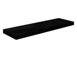Estantería flotante de pared 4 piezas Negro Brillo 80x23,5x3,8 cm MDF