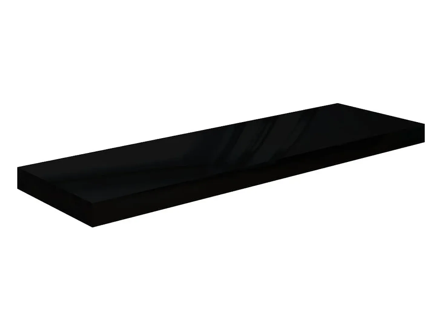 Estantería flotante de pared 4 piezas Negro Brillo 80x23,5x3,8 cm MDF