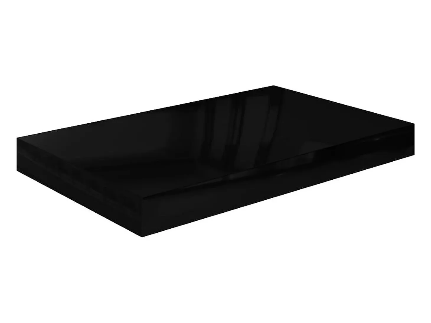 Estantería flotante de pared 4 piezas Negro Brillo 40x23x3,8 cm MDF
