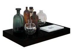 Estantería flotante de pared 4 piezas Negro Brillo 40x23x3,8 cm MDF