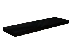 Estantería flotante de pared 2 piezas Negro Brillo 80x23,5x3,8 cm MDF