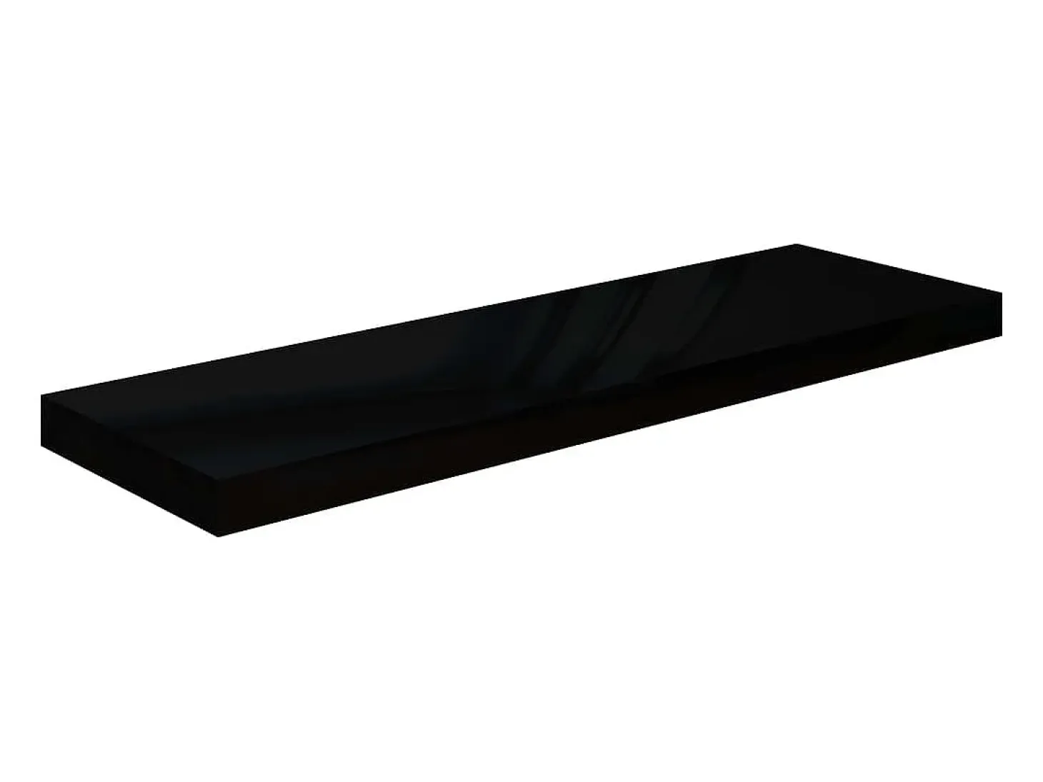 Estantería flotante de pared 2 piezas Negro Brillo 80x23,5x3,8 cm MDF