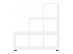 Estantería forma de escalera madera contrachapada blanco brillo
