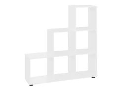 Estantería forma de escalera madera contrachapada blanco brillo