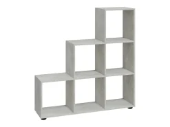 Estantería forma de escalera madera contrachapada gris hormigón