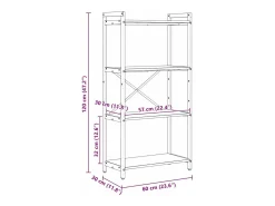 Estantería Gris sonoma 60 x 30 x 118 cm Madera contrachapada