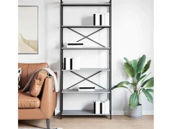 Estantería Gris sonoma 80 x 30 x 188 cm Madera contrachapada