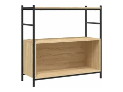Estantería hierro madera ingeniería roble Sonoma 80x30x78,5 cm