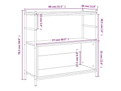Estantería hierro madera ingeniería roble Sonoma 80x30x78,5 cm