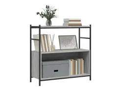 Estantería hierro y madera ingeniería gris Sonoma 80x30x78,5 cm