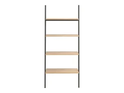 Estantería inclinada 4 niveles marrón claro negro 64x34x150,5cm