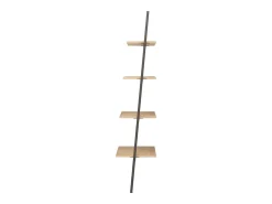 Estantería inclinada 4 niveles marrón claro negro 64x34x150,5cm