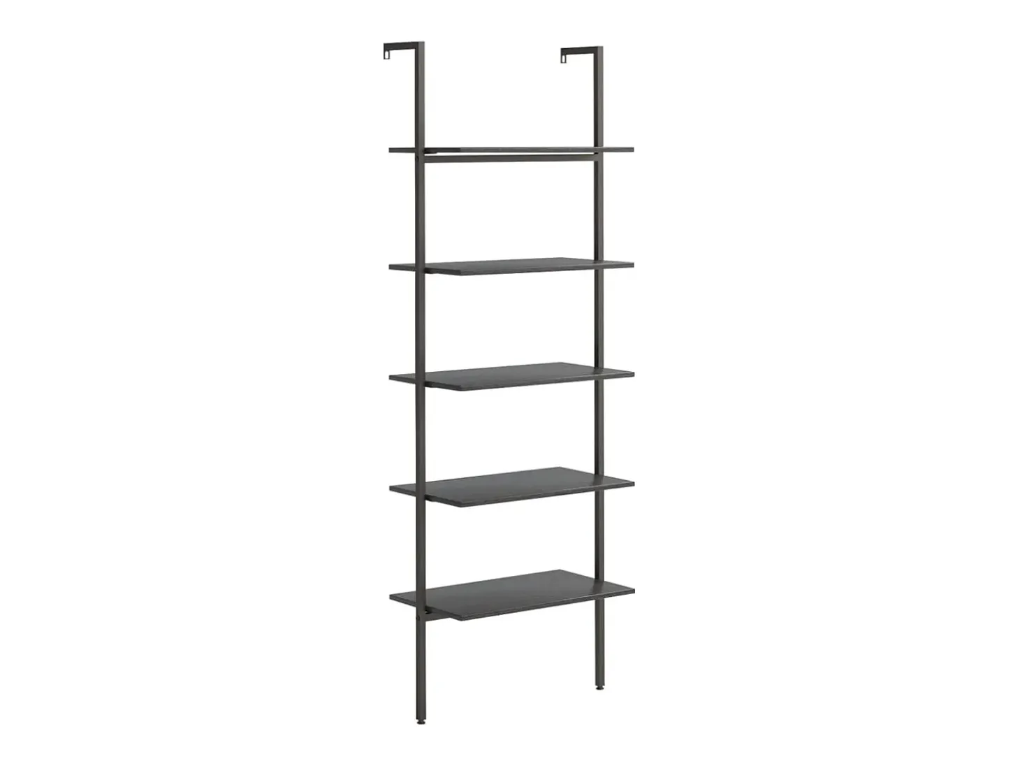 Estantería inclinada de 5 niveles negro 64x35x185 cm