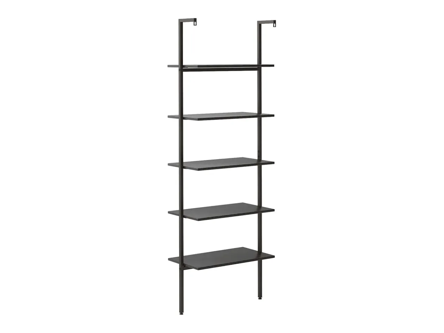 Estantería inclinada de 5 niveles negro 64x35x185 cm