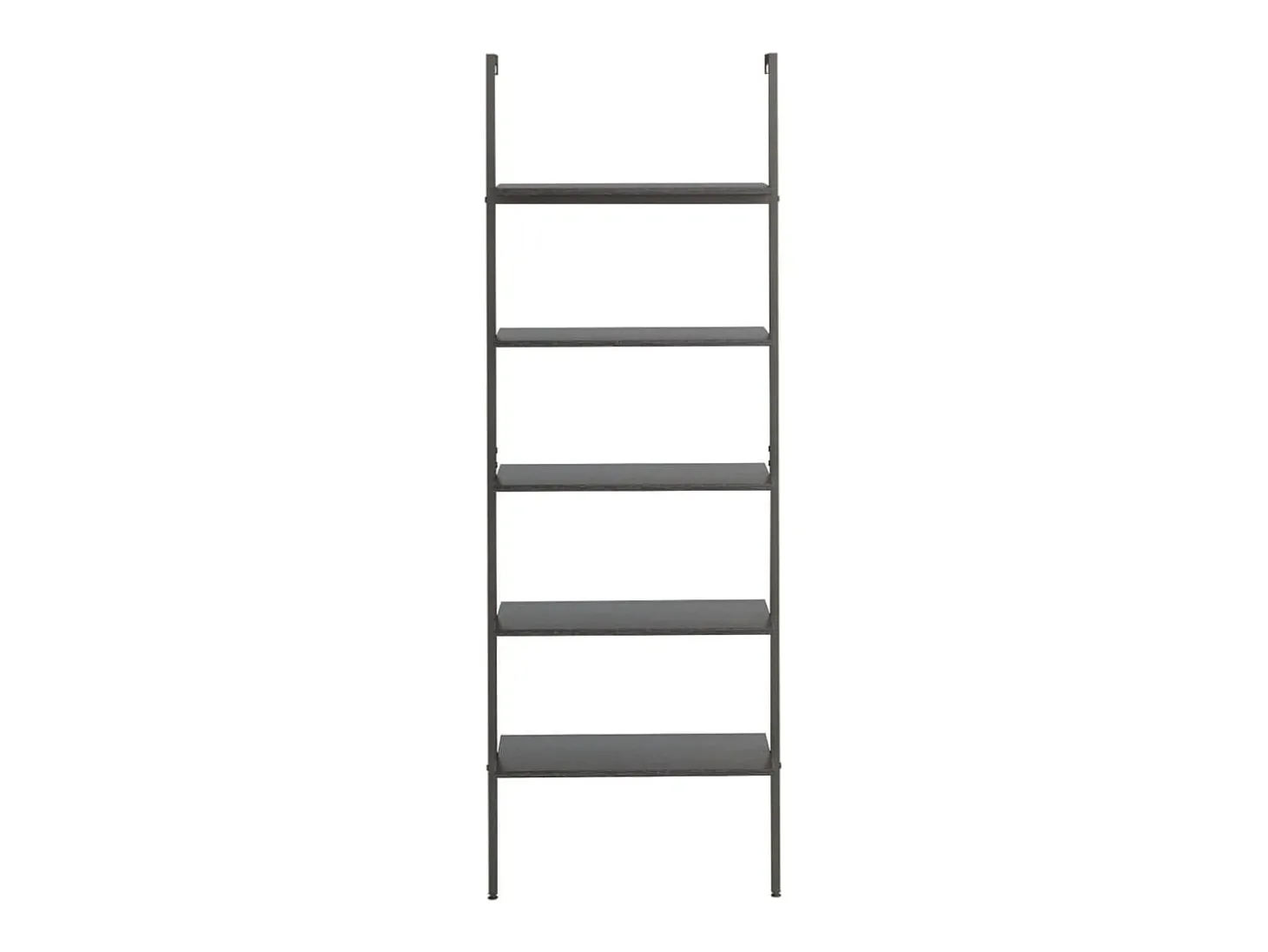 Estantería inclinada de 5 niveles negro 64x35x185 cm