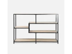 Estantería industrial de metal y efecto madera, 5 niveles madera