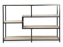 Estantería industrial de metal y efecto madera, 5 niveles madera