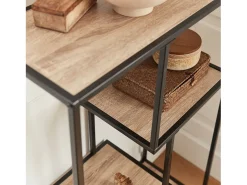 Estantería industrial de metal efecto madera, 4 niveles madera