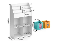 Estantería infantil blanco 72x31.2x114.2 luigi