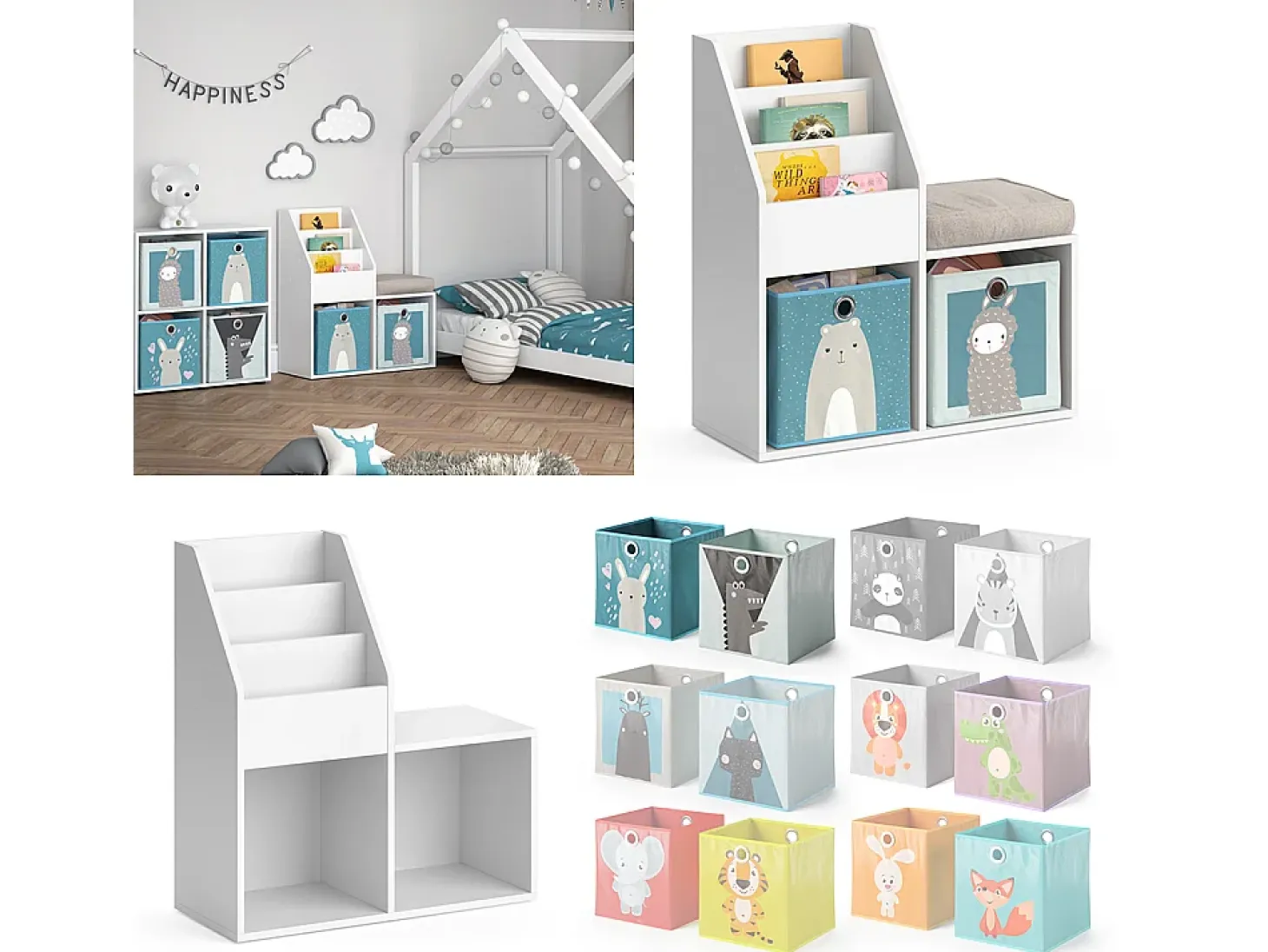 Estantería infantil blanco 30.9x72x79 luigi