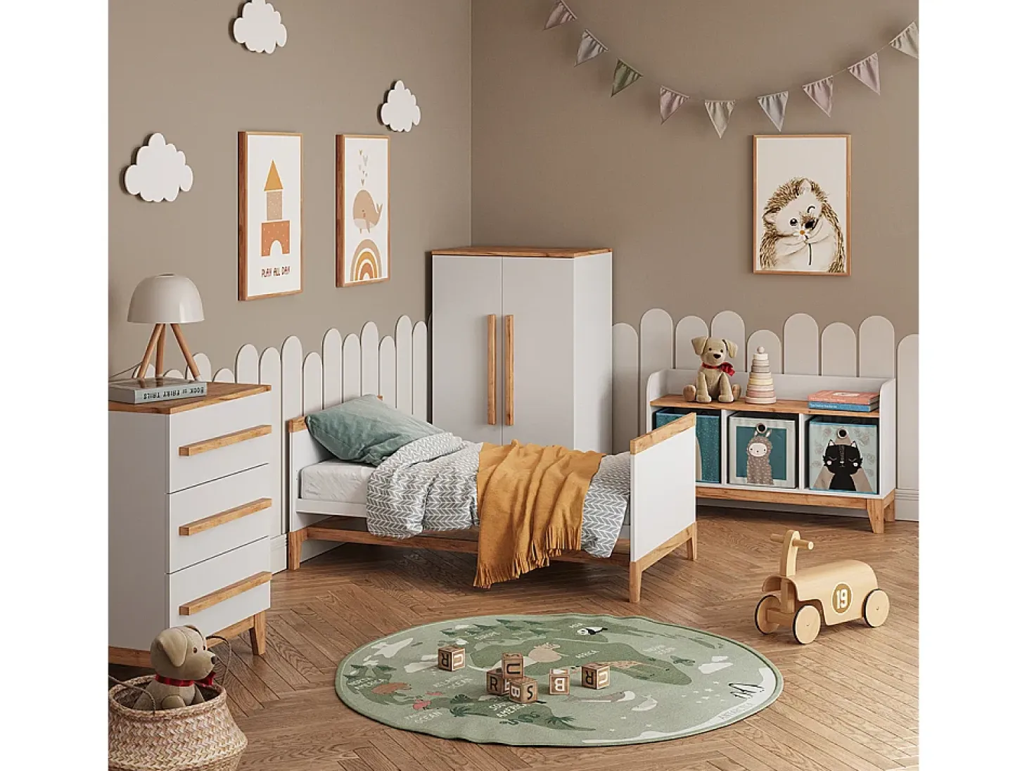 Estantería infantil blanco/artesano 35.2x30x159.5 malia