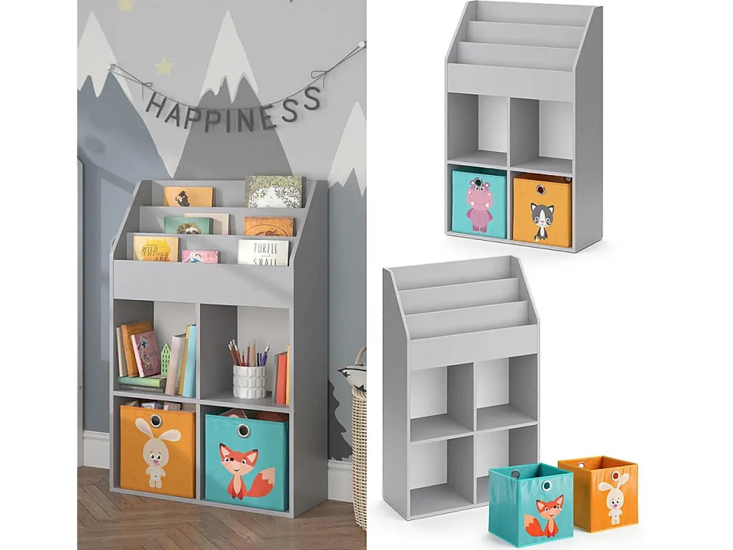 Estantería infantil gris 72x31.2x114.2 luigi
