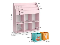 Estantería infantil rosa 107.2x31.2x114.2 luigi