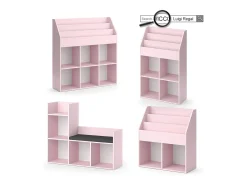 Estantería infantil rosa 107.2x31.2x114.2 luigi