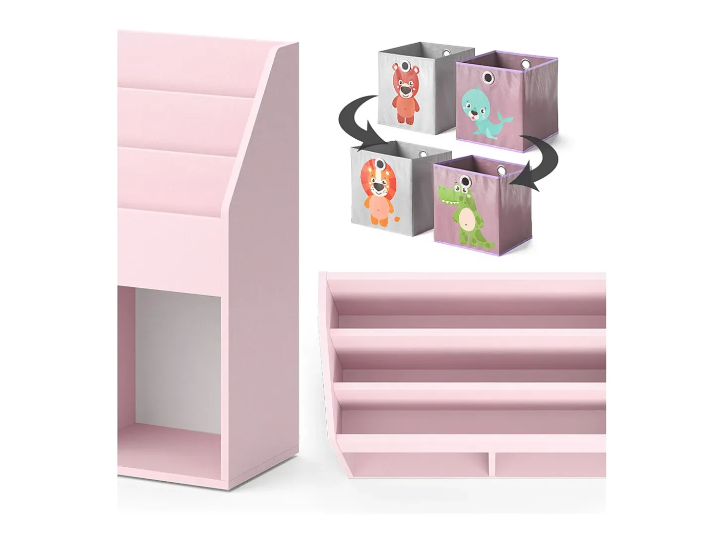 Estantería infantil rosa 72x30.7x79 luigi