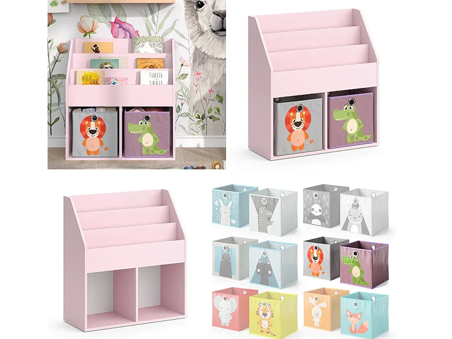 Estantería infantil rosa 72x30.7x79 luigi