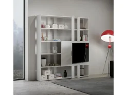 Estantería Kato H con soporte TV fresno blanco