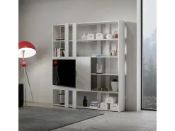 Estantería Kato H con soporte TV fresno blanco