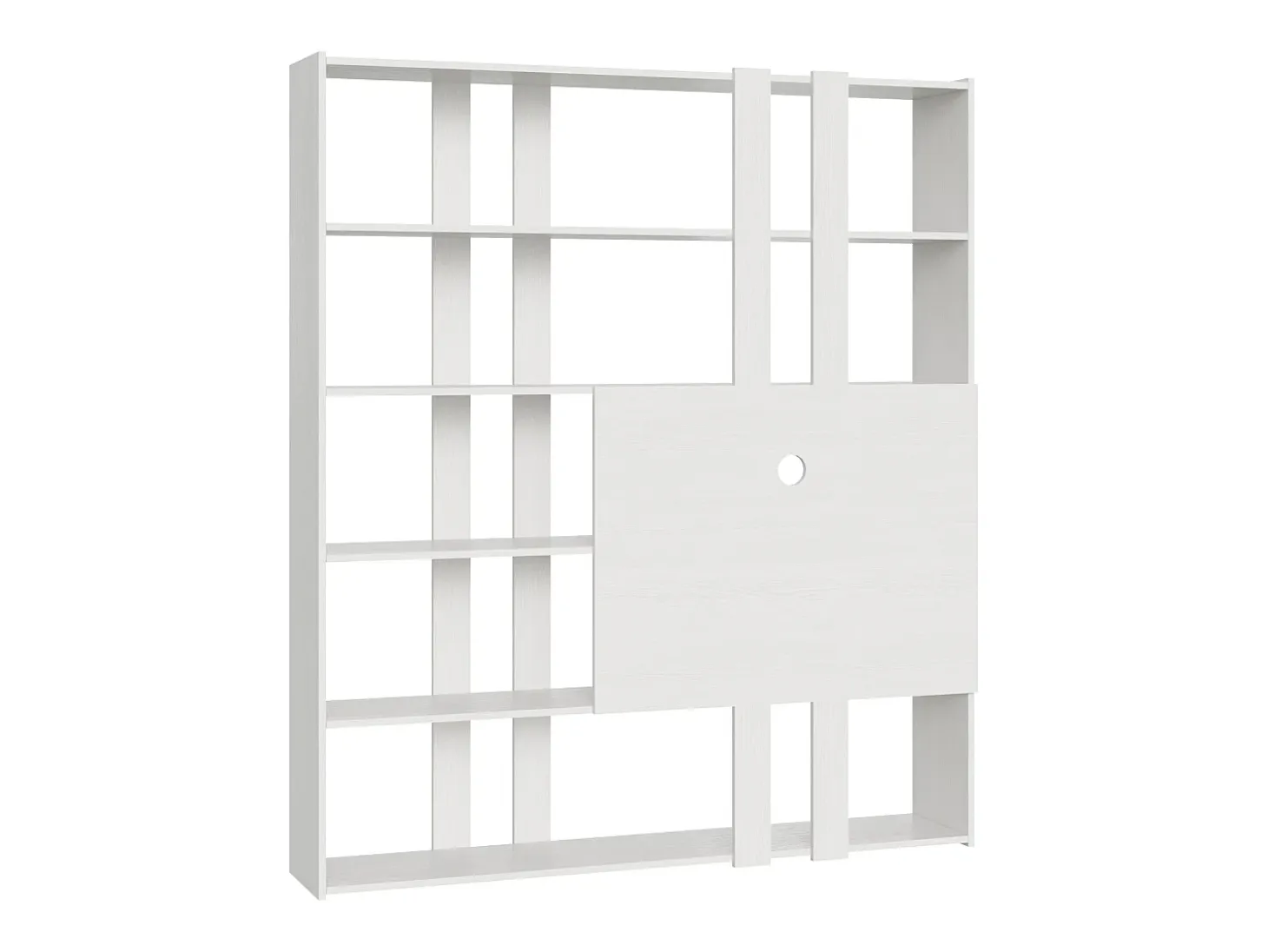 Estantería Kato H con soporte TV fresno blanco