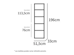 Estantería Librería Estrecha Scaled Blanco 197x52x33 cm