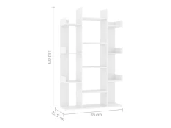 Estantería librería madera contrachapada blanco 86x25,5x140 cm