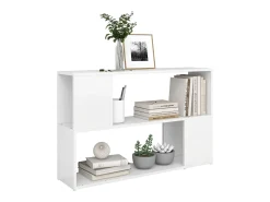 Estantería librería madera contrachapada blanco 100x24x63 cm