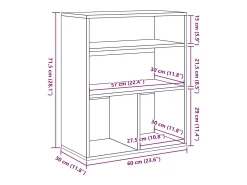 Estantería librería madera de ingeniería blanca 60x30x71,5 cm
