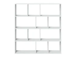 Estantería librería madera de ingeniería blanca 132x29x141,5 cm
