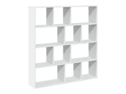 Estantería librería madera de ingeniería blanca 132x29x141,5 cm