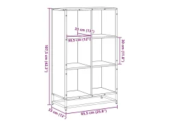 Estantería librería madera ingeniería negra 65,5x33x107,5 cm