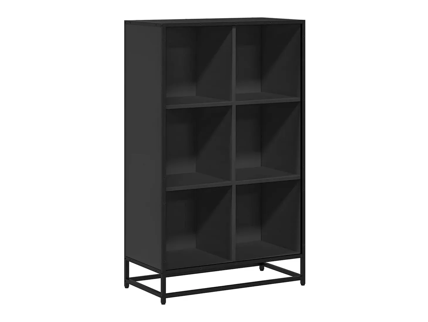 Estantería librería madera ingeniería negra 65,5x33x107,5 cm