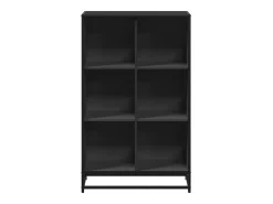 Estantería librería madera ingeniería negra 65,5x33x107,5 cm